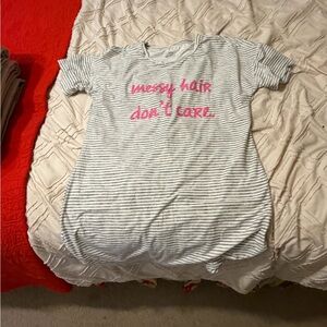 “Messy Hair, Don’t Care” women’s pajama dress